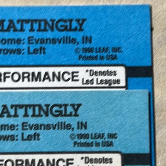 Don Mattingly error baseball card - Picture 3 of 5